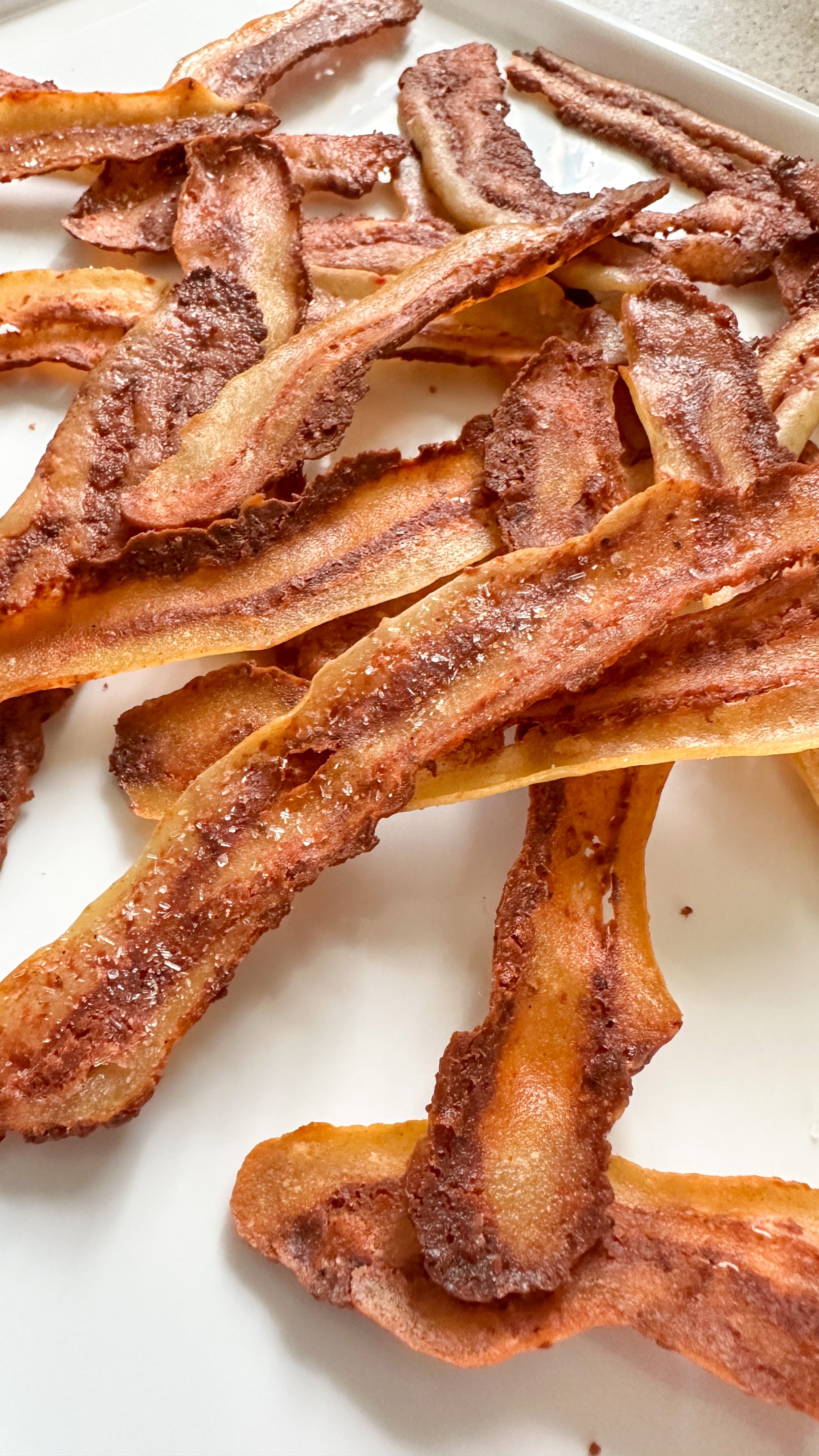the best crispy vegan low fat bacon you've ever had